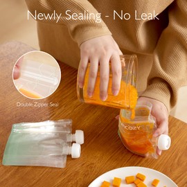 Momcozy Reusable Baby Food Pouches for Toddlers,BPA Free Plastic,Food Safe,Freezer Safe,Refillable for Applesauce Yogurt & Puree Squeeze Pouch,10 packs,5oz