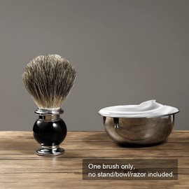 GRUTTI Shaving Brush - Men's Shaving Brush Made of Badger Hair Silver Tip Shaving Brush Made of Real Hair Badger Bristles Handmade from 100% Real Badger Hair for Wet Shaving with Safety Razor