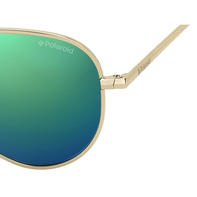 Polaroid Kids' PLD 8015/N K7 J5G Sunglasses, Gold/Green Grey Speckled