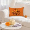 FUYUCHEN Happy Thanksgiving Pillow Cover 12x20 Inch Fall Pumpkin Leaves