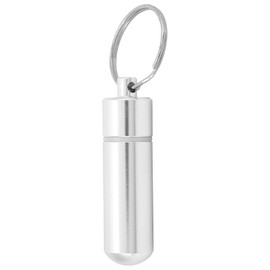 Mini Pastillero de Aleación de Aluminio Llavero Impermeable Organizador de Soporte de Pastillas 4.7x1.4cm Botella de Medicina de Emergencia para Viajes Al Aire