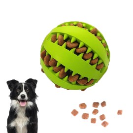 baizhong Dispenser Dog Toy Ball，Interactive Dog Toys for Boredom，Dog Puzzle Toy，Stimulation Toy (Green, 7cm)