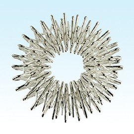 Finger Reflex Zones Acupressure Ring Massage Ring, in Silver, Large