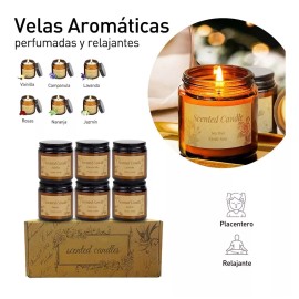 Bluelander 6 Velas Aromáticas Decorativas 100% Soya Aromaterapia 3.5oz