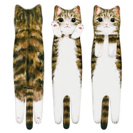 Hawgiman Hand Towels for Bathroom Kitchen,Cute Cat Quick-Dry Hanging Hand Towels Decorative for Bathroom Face Towels,Funny Gifts for Cat Lovers (Yellow)