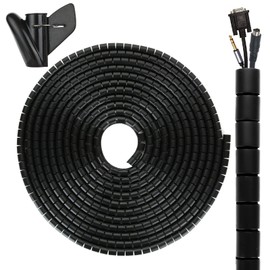 RILIHII Cable Cover (Length 32.8 ft (10 m) Cable Cover, Organize Unwanted Cable,Wire Cover, Cable Cover, Organize Wire, Cable Cover, Organize Storage Tube, Spiral Sleeve, For Dog and Cat Cord Biting