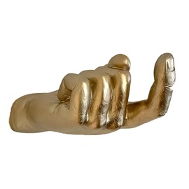 Darthome Hand Wall Decoration Champagne Gold Resin Come Here Finger Indoor Sculpture Gift 18cm