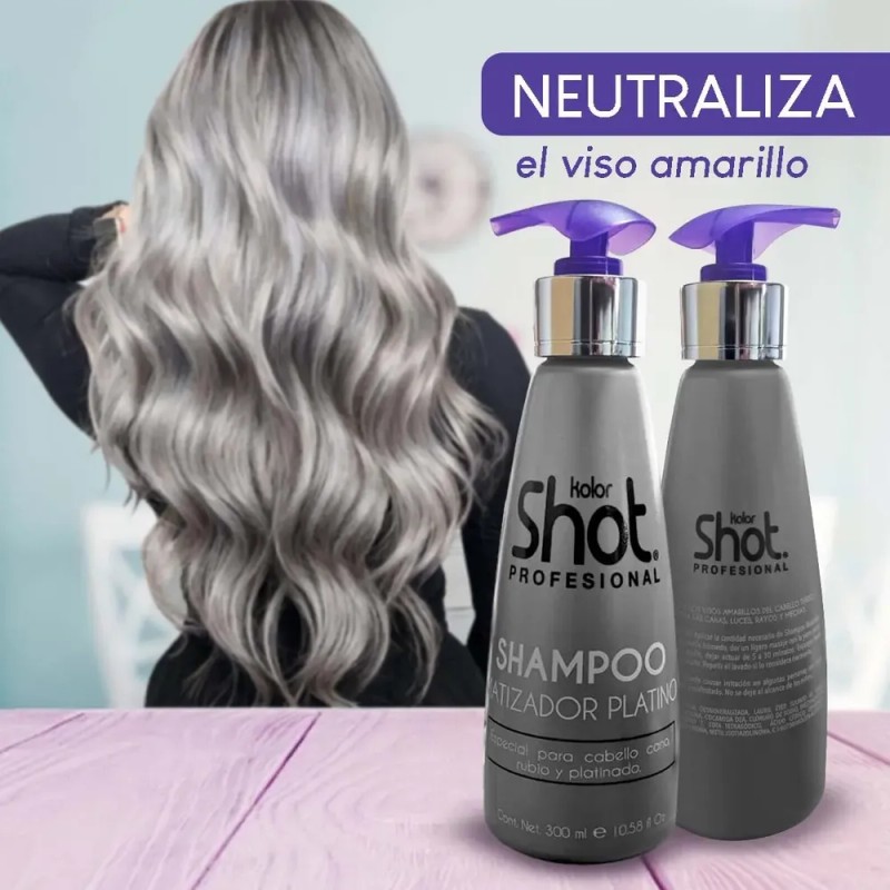 Shampoo Matizador Plata Cabello Platinado Y Canas Kolor Shot