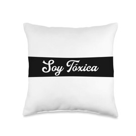La Tóxica pero Cute Gifts Co. Soy Tóxica-Cute Sarcastic Gift for Feisty Latinas Throw Pillow, 16x16, Multicolor