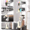 SPACEKEEPER Acrylic Rolling Storage Cart 4 Tier Clear Bathroom Cart