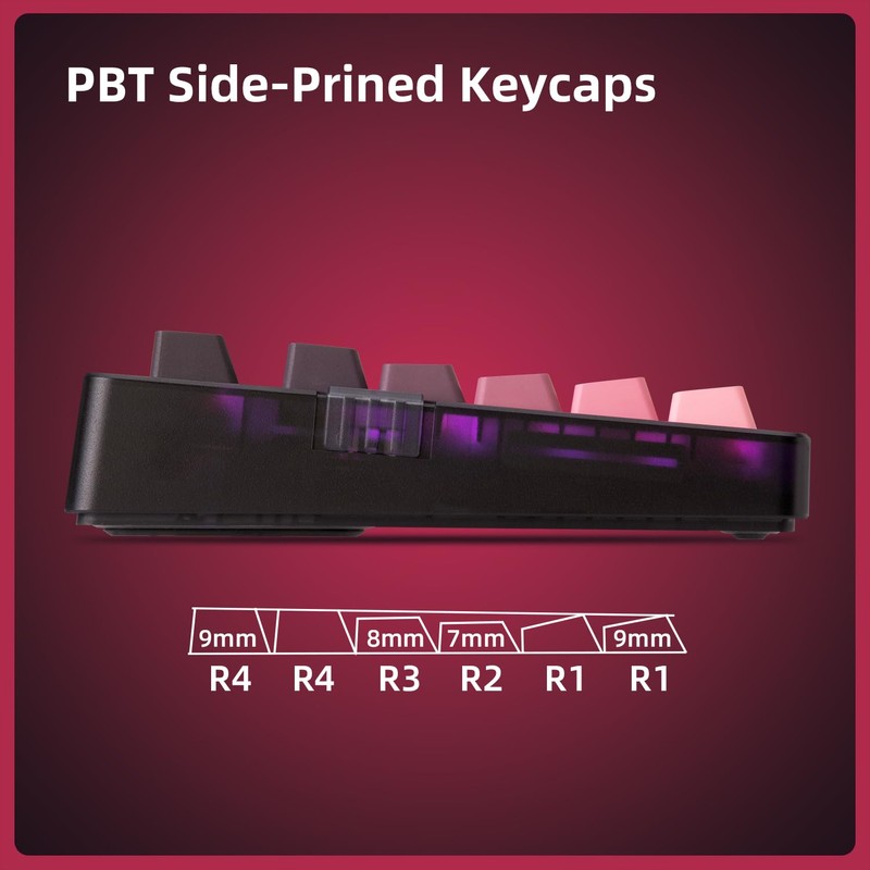 ZORNHER ZH980 Mechanical Keyboard Wireless,95% Pink Creamy Keyboard with Number