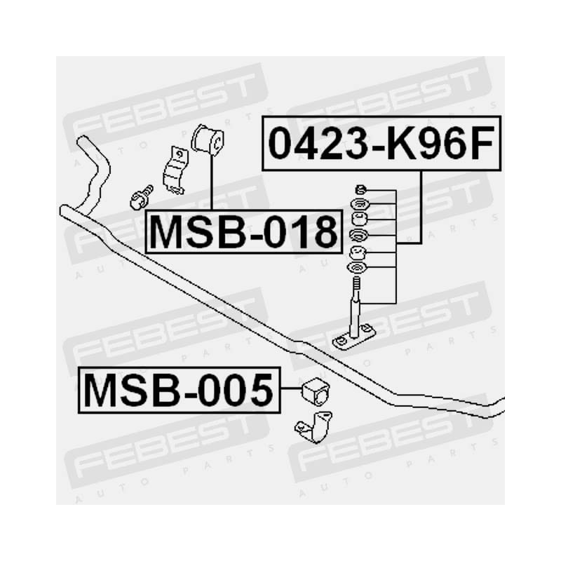 Front Stabilizer Bushing Febest MSB-005 Oem MR267649