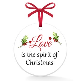 Love Christmas Gifts Acrylic Circle Tag Clear Acrylic Christmas Tree Ornaments Christmas Friendship Gifts for Women Christmas Gifts for Family Members Christmas Spiritual Gift