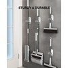 MCOMCE Plastic Broom Holder Wall Mount, White, 4 Count