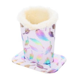 HOMSFOU Glasses Holder with Plush Lining, PU Leather Glasses Stand with Magnetic Base, Office Glasses, Protective Case, Sunglasses, Soft, Cup Holder for