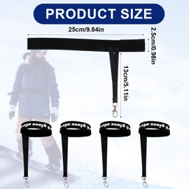 4pcs Sport Glove Safety Straps, Elastic Ski Glove Wrist Leashes Handcuff with Metal Clips Anti-Lost Gloves Holder Lanyard for Skiing Snowboarding Mountaineering Outdoor Sports Accessories