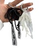 88flix Keychain, Cute, Sukuba, Korean Charm, Y2K Pearl, Ribbon, Women's,