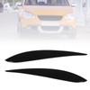 2Pcs Front Headlight Eyebrow Eye Lid Cover Trim Glossy Black