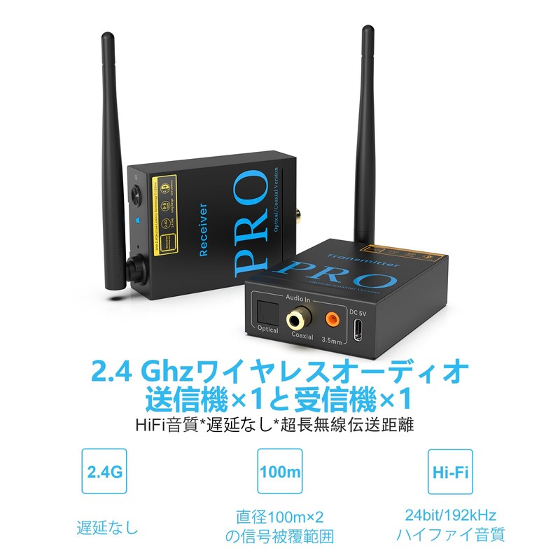 1Mii Wireless Audio Transmitter Receiver (Transmitter and Receiver Set) 2.4G