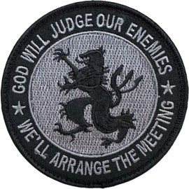GOD WILL JUDGE OUR ENEMIES NAVY SEAL TEAM 6 DEVGRU LION BLACK MORALE HOOK PATCH