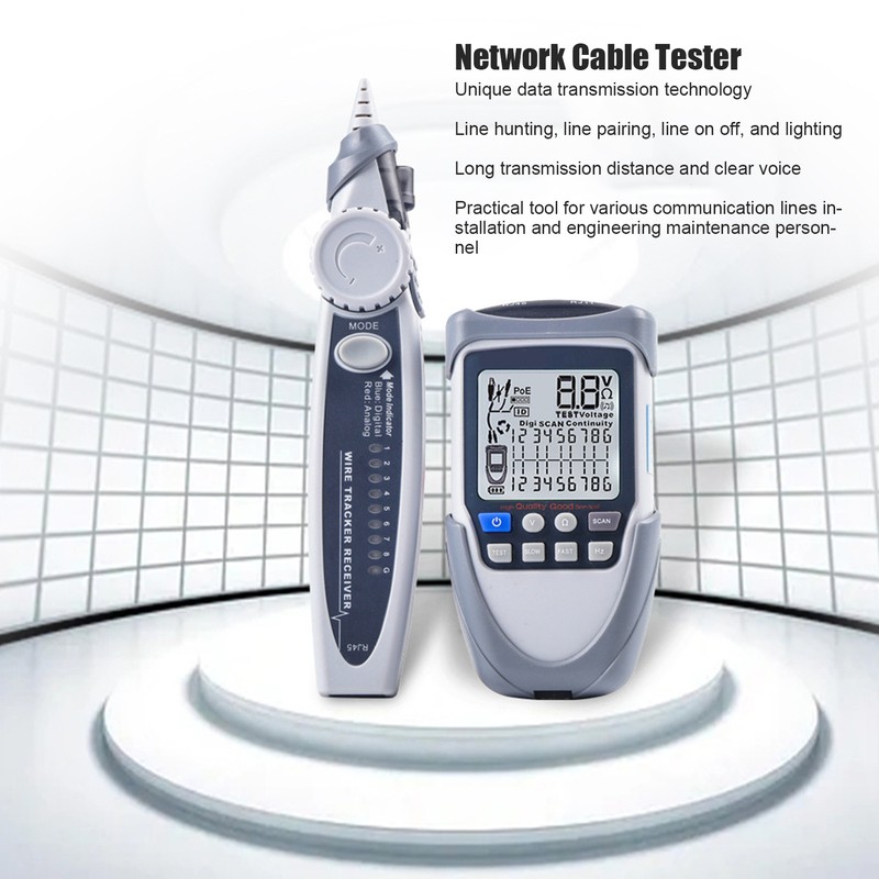 Network Cable Tester LCD Digital Analog Multifunction POE Wire Tracker