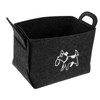 CAXUSD Felt Toy Storage Box for Pets Dual Handle Organizer