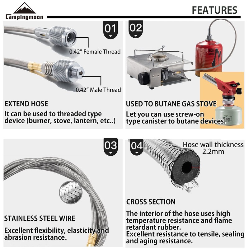 CAMPINGMOON Camping Gas Stove Adapter Convert EN417 Lindal Valve to