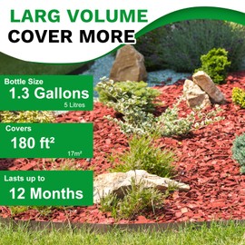 Mulch Glue for Landscaping 166OZ, Rock Glue Pea Gravel Resin Binder Outdoor, Bond Lock Rubber Mulch Anchor Lock Stabilizer Safe for Cypress, Lawn, Garden, Landscape Edging