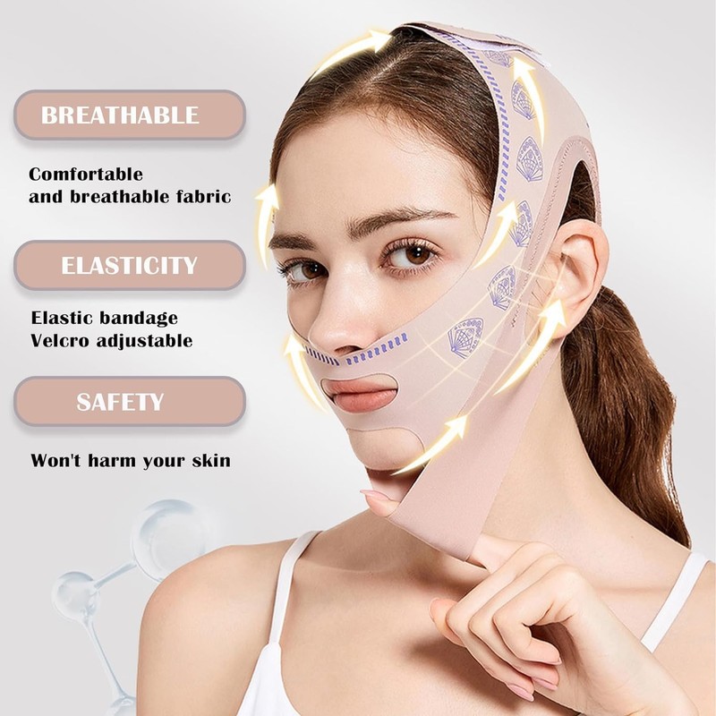 Double Chin Reducer, Upgraded V Line Lifting Mask with Two