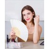 24 Pcs White Paper Fans Handheld Bamboo Folding Fans DIY