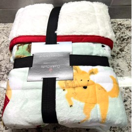 Cuddl Duds Dogs 50x60 Inches Cozy Soft Reversible Throw Blanket NEW