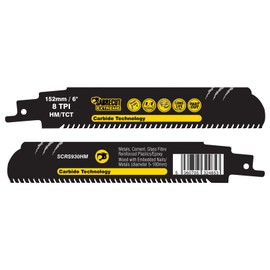 SabreCut SCRS930HM_3 Tungsten Carbide Reciprocating Saw Blades 152mm 8 TPI S930HM Super Fast Cutting Wood and Metal Compatible with Bosch Dewalt Makita and many others
