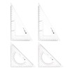 HARFINGTON 4piece Triangle Ruler Square Set 18cm, 16cm 30/60 and