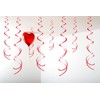 30 Pcs Red Swirls Decorations Hanging Swirl Decorations Red Party