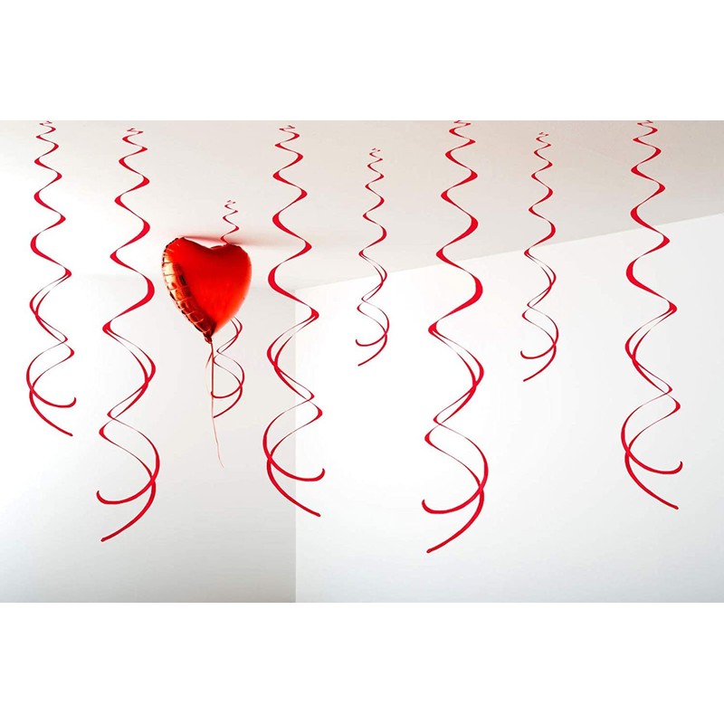 30 Pcs Red Swirls Decorations Hanging Swirl Decorations Red Party