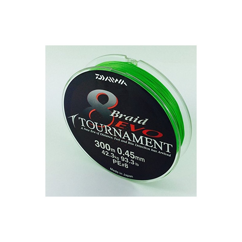Daiwa Tournament 8 Braid EVO 0.45mm, 42,3kg/93,3lbs 300m chartreuse