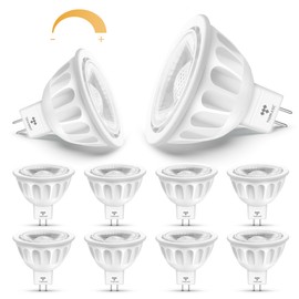 Torkase MR16 LED Bulb Dimmable,GU5.3 Bi-Pin Base MR16 LED Bulbs,5W(50W Equivalent),Outdoor Landscape 12V Low Voltage Light Bulbs,3000K Soft Warm White Recessed Tracking Spot Lights,UL Listed-10Pack