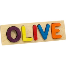 Name Puzzle, Bright Colors - 5 Letters - Made in USA