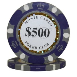 MRC POKER 50pcs 14g Monte Carlo Poker Club Poker Chips $500