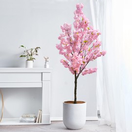 Artificial Cherry Blossom Tree Realistic Potted Silk Pink Cherry Blossom Tree 6ft Artificial Cherry Blossom Tree Plant Artificial Trees for Home Indoor Outdoor Decor Spring Weddings