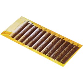 Luqeeg Realzador de Cejas Postizas Individuales, Fibra Marrón Mixta para una Fácil Aplicación y Eliminación, 5-8 Mm, 12 Piezas