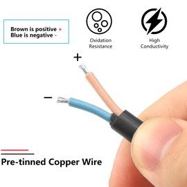 SinLoon 2 Wire 1 to 6 Splitter Pigtail Cable Outdoor LED Connector Splitter 17AWG Pre-tinned Pigtail Extension Cable for Indoor/Outdoor LED Strip Lights,80cm/31.5inch (1 to 6 Pigtail)