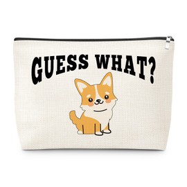 Funny Corgi Gifts for Corgis Lovers Make up Bag Gifts for Corgis Dog Animals Lovers Puppy Themed Gift for Women Friends Her Coworker Cosmetic Bag with Zipper Birthday Thanksgiving Valentine Present
