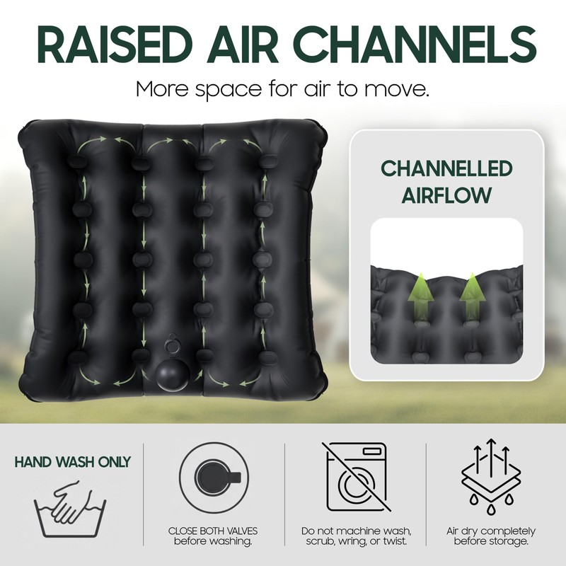 Lumbar Support Pillow, Inflatable Seat Cushion, Lightweight Car Back Cushion,