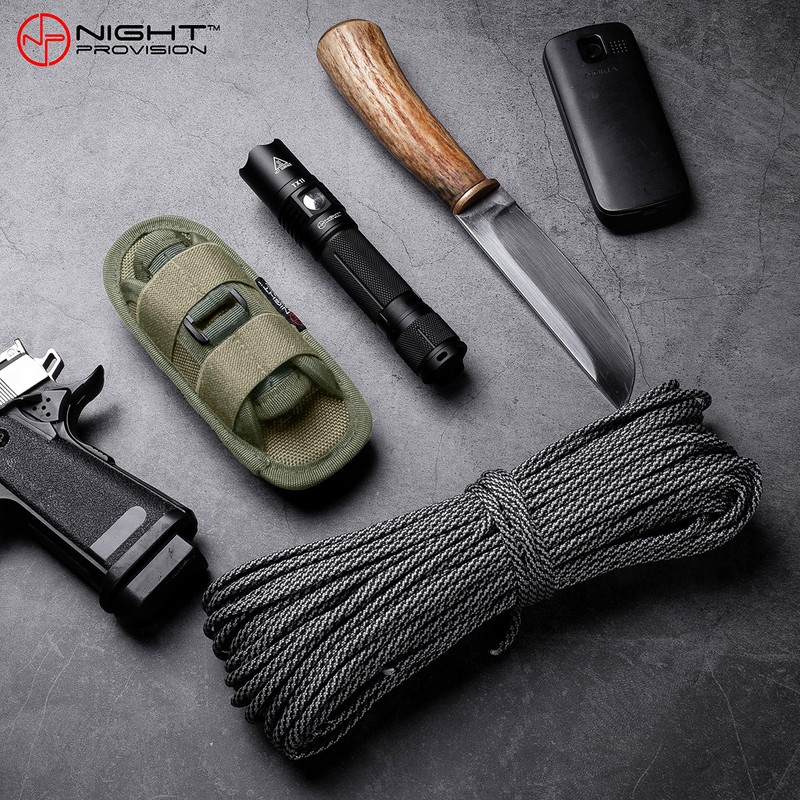 TH1 Tactical Flashlight Holster Duty Belt Pouch Open-end Stretchable Rotatable
