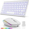 Wireless Bluetooth Keyboard and Mouse Combo - RGB Backlit,Multi-Device Rechargeable
