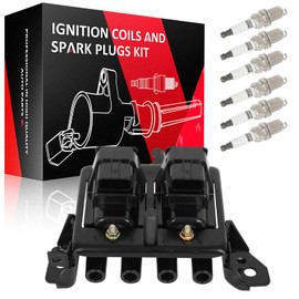 SCITOO 1 ignition coils wilth 6 iridium Spark Plugs,for Infiniti Q45 4.1L 1997 1998 1999 2000 2001 UF282 5C1171, C1122