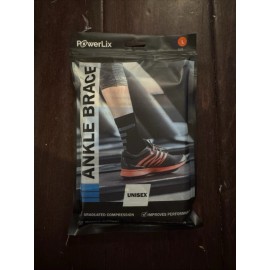 PowerLix Ankle Compression Brace Unisex Size M BLACK Plantar Injury Recover