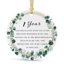 First Christmas Married Ornament 2024,Wedding Gifts for Couple,1 Year Wedding Anniversary Party Decorations,Happy 1st Year Paper for Her,Newlywed Just Married Mr and Mrs Ornament
