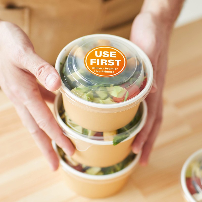 VELATYVIO 1200Pcs Use First Stickers Food Service Circular Self-Adhesive Labels